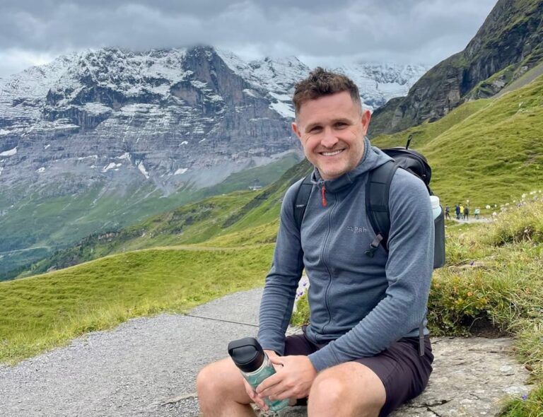 Chris Hikes in Switzerland
