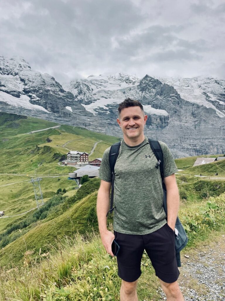 Chris hiking in the alps