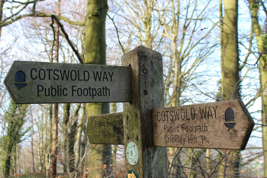 Cotswolds walking sign
