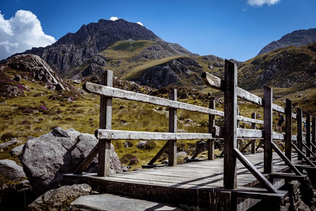 Footbridge on the hike up Snowdon, Wales
