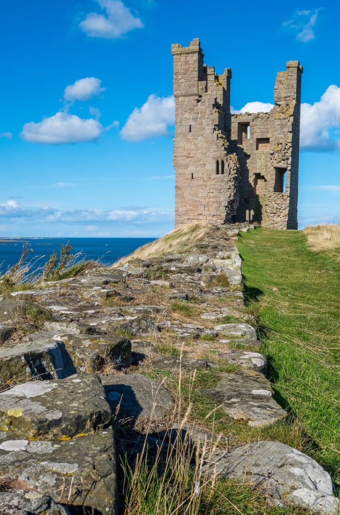Castle on the cliffside in Yorkshire